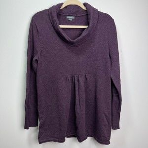 eddie bauer purple cowl neck sweater